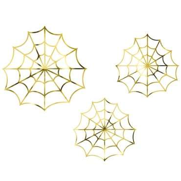 Halloween Spider Web Decorations Gold DNT9-019M