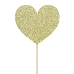 PartyDeco Cupcake Picks Herzchen Gold, 6 Stück