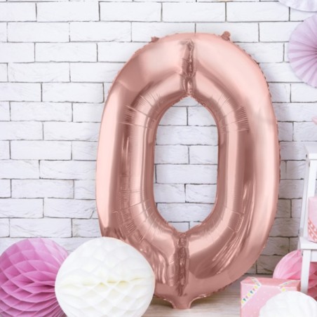 Foil Balloon Number "0" rose gold