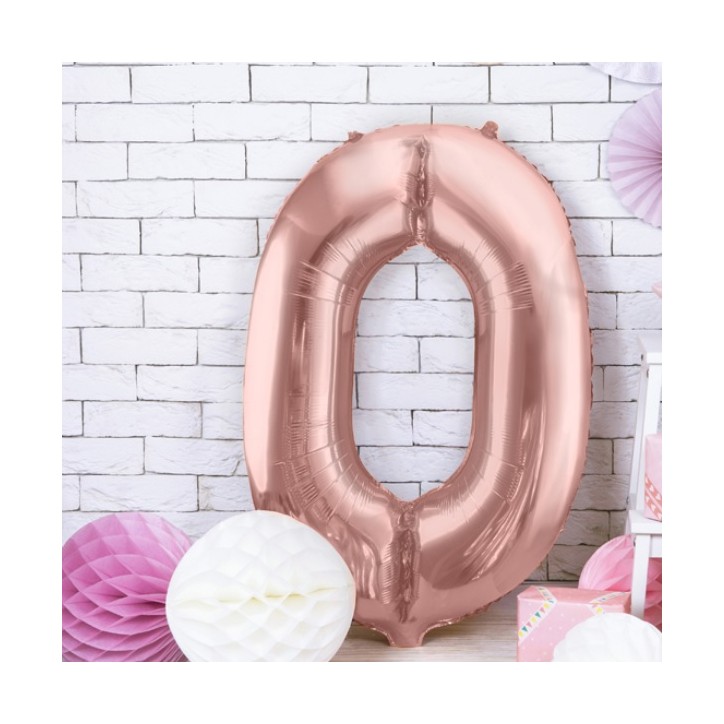 Foil Balloon Number "0" rose gold