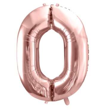 Foil Balloon Number "0" rose gold