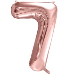 PartyDeco 80cm Number 7 Balloon Rose Gold