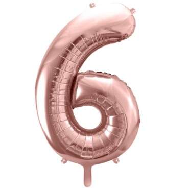 Metallic Rosegold XXL Number 6 Foilballoon