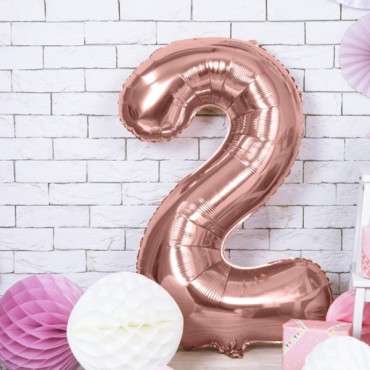 Rose Gold Number 2 Foil Balloon