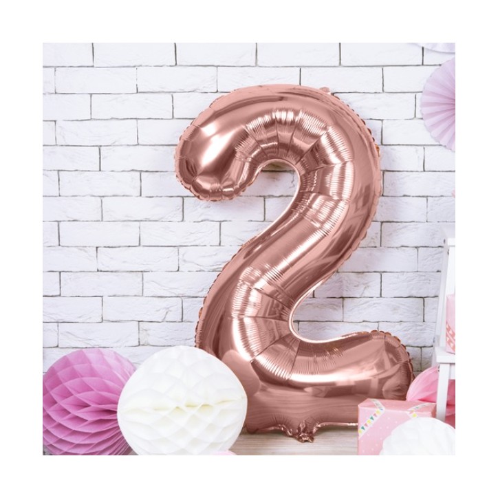 Rose Gold Number 2 Foil Balloon