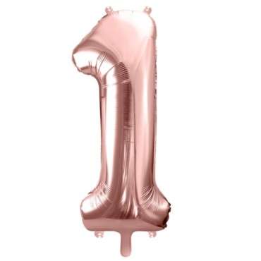 Metallic Rosegold XXL Number 1 Foilballoon 86cm