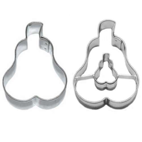 Pear Linzer Cookie Cutter Set, 2 pcs