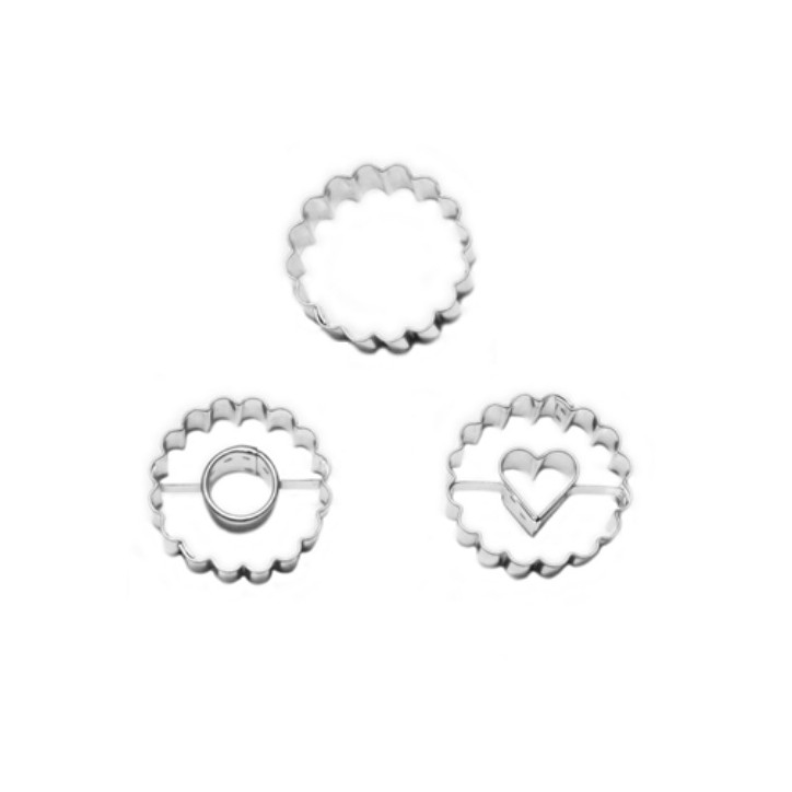 35mm Linzer Cookie Cutter Serrated Circles