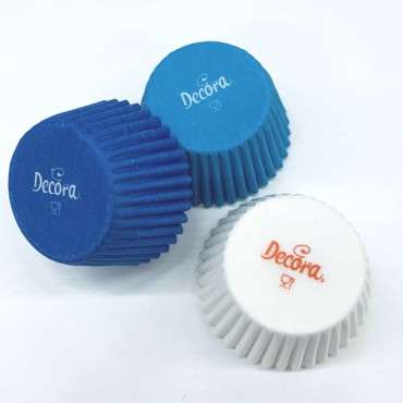 Decora Mini Muffin Back-Förmchen Blau-Weiss-Türkis, 200 Stück