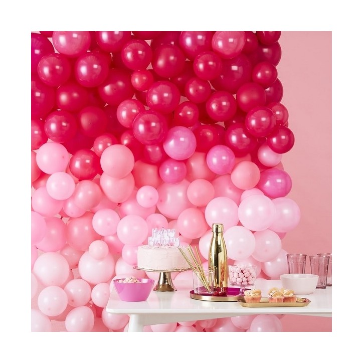 Ginger Ray Pink Ombre Balloon Wall Decoration 210 Balloons