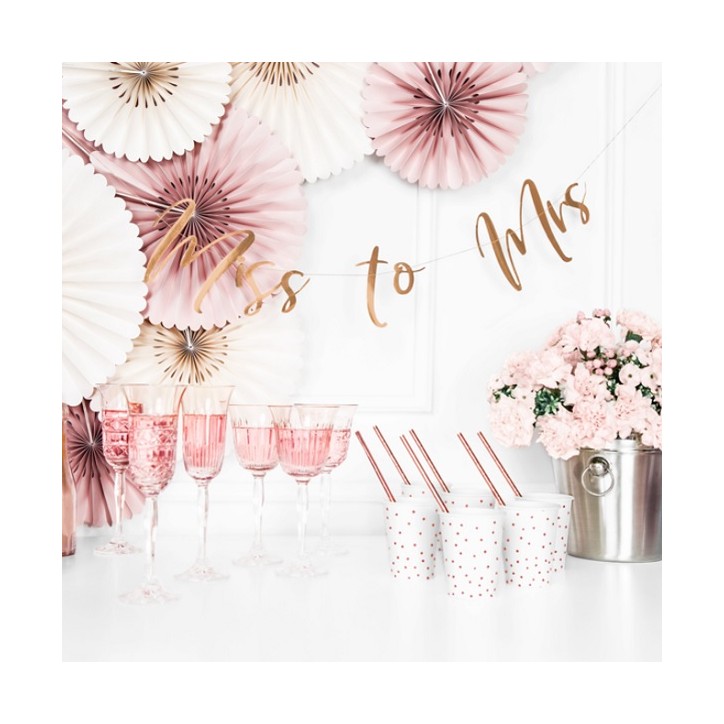 Hen Night Partydecoration Banner Miss to Mrs rose gold 18x76cm