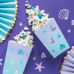 PartyDeco Narwhale Party Popcorn Boxes, 6 pcs