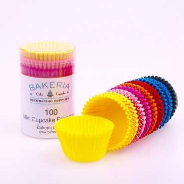 Bakeria Mini Cupcake Liners Rainbow Colours, 100 pcs