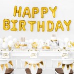 PartyDeco Happy Birthday Servietten Gold, 20 Stück