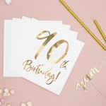 PartyDeco 90th Birthday Napkins, 20 pcs