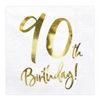 PartyDeco 90th Birthday Napkins, 20 pcs