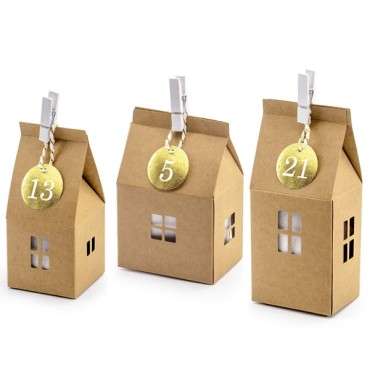 PartyDeco Houses Advent Calendar Boxes