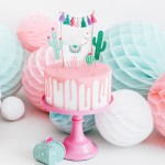 PartyDeco Llama Cake Topper Set, 5 pcs