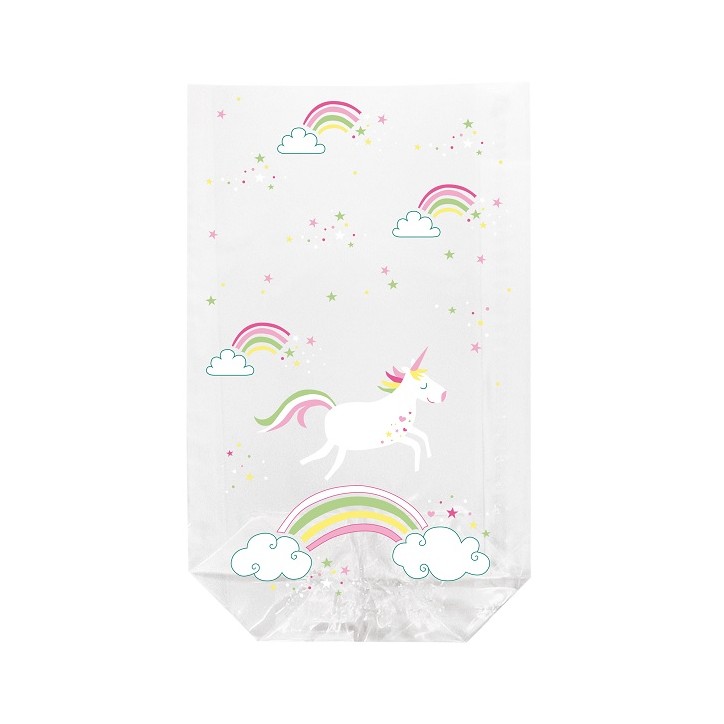 10 Unicorn Candy Clear Bags 4262-18414