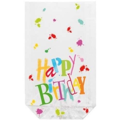 Zischka 14.5x23.5cm Happy Birthday Transparent bags, 10 pcs