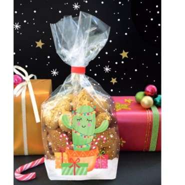 10 Christmas Cactus Clear Bags 4762-0112