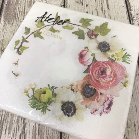 1210-20305 Floral Wreath Paper Napkins