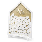 PartyDeco Wooden Frame Guest Book House, 30.5x43cm