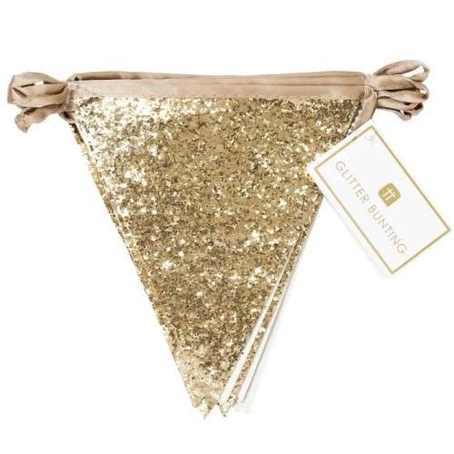 Talking Tables Luxe Gold Glitter Bunting 3 Meter