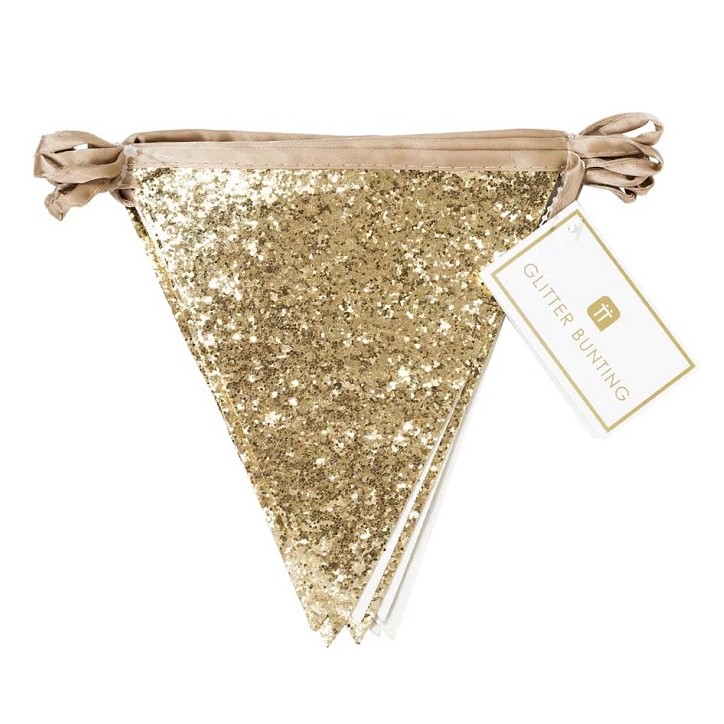 Talking Tables Luxe Gold Glitter Bunting LUXE-BUNTING