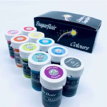 Gelfarben Multipack Sugarflair - Pastenfarbenset Pastell 10x25g