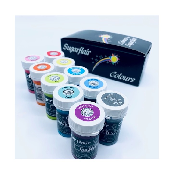 Gelfarben Multipack Sugarflair - Pastenfarbenset Pastell 10x25g