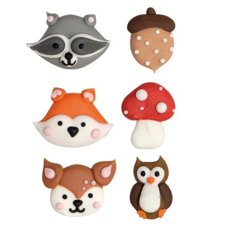 Zuckerfiguren Waldtiere - Wood Animals Sugar Decorations 0500415