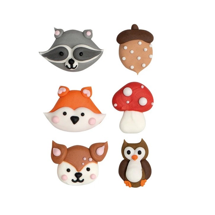 Zuckerfiguren Waldtiere - Wood Animals Sugar Decorations 0500415