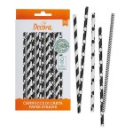 Decora Paper Straws Black & White, 80 pcs