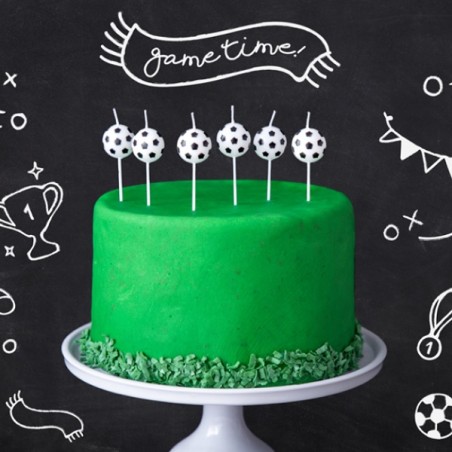 6 Soccer Pick Party Candles