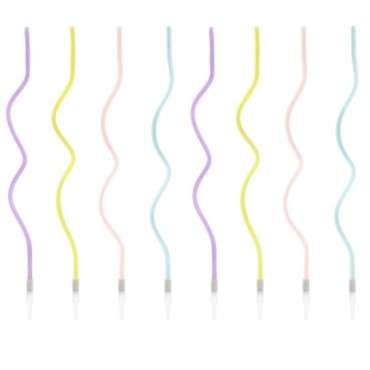 Curly Birthday Candles Pastel Mix SCS-10-000