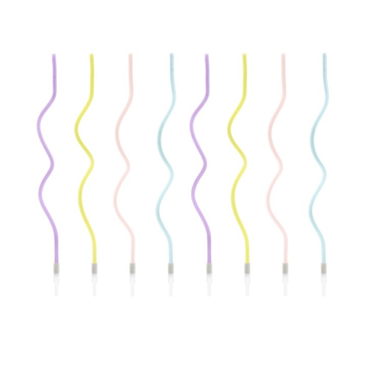 Curly Birthday Candles Pastel Mix SCS-10-000