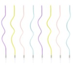 PartyDeco Curly Geburtstagskerzen Pastell, 8 Stück