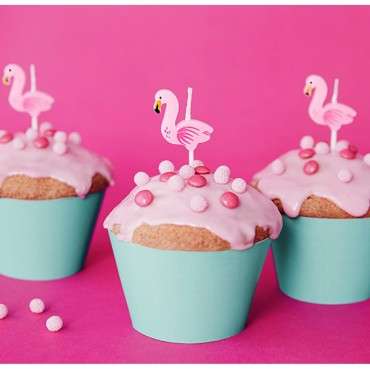 5 Flamingo Party Candles