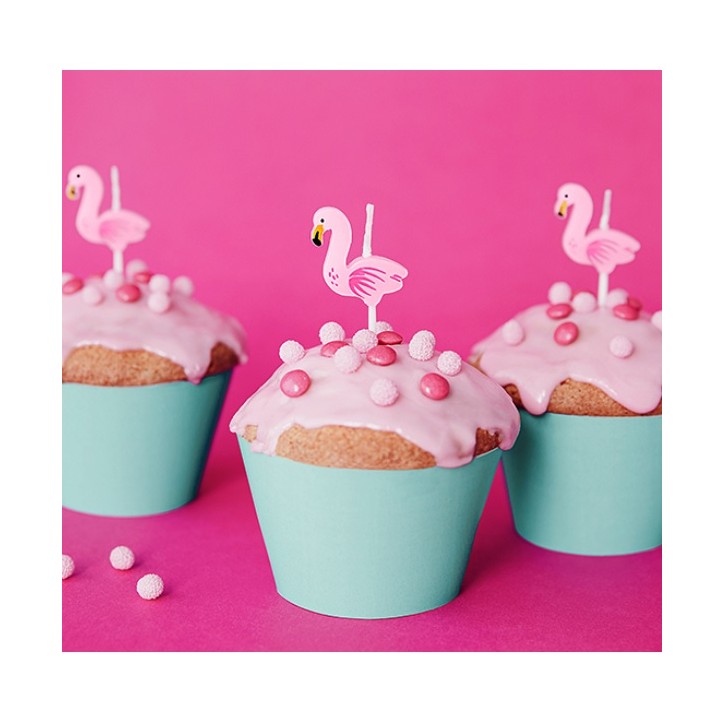 5 Flamingo Party Candles