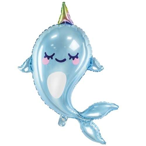 PartyDeco Narwhal Foil Balloon, 53x87cm