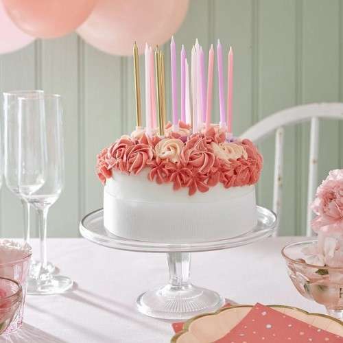 Talking Tables Birthday Candles gold-rose-pink, 16 pcs