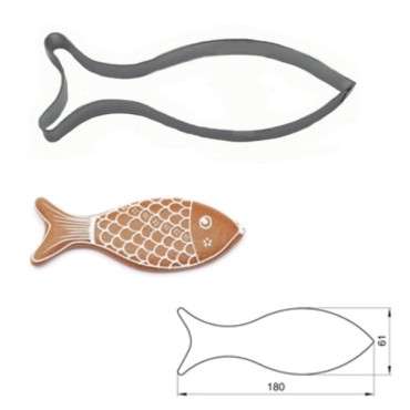 christen fish cookie cutter 180x61mm stainless steel