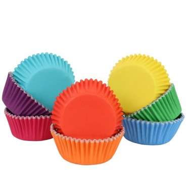 Regenbogen Cupcakebackförmchen mit Alubeschichtung 100 Stück - PME BC951