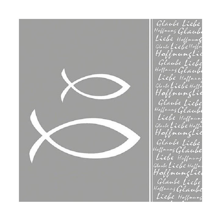 13310334 Grey Religious Fish Napkins