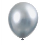 Unique Party Platinum Balloons Silver, 6 pcs