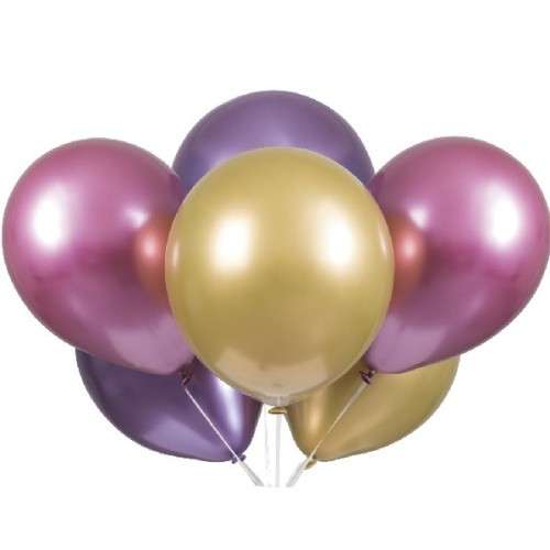 Unique Party Platinum Balloons Mix Purple, 6 pcs