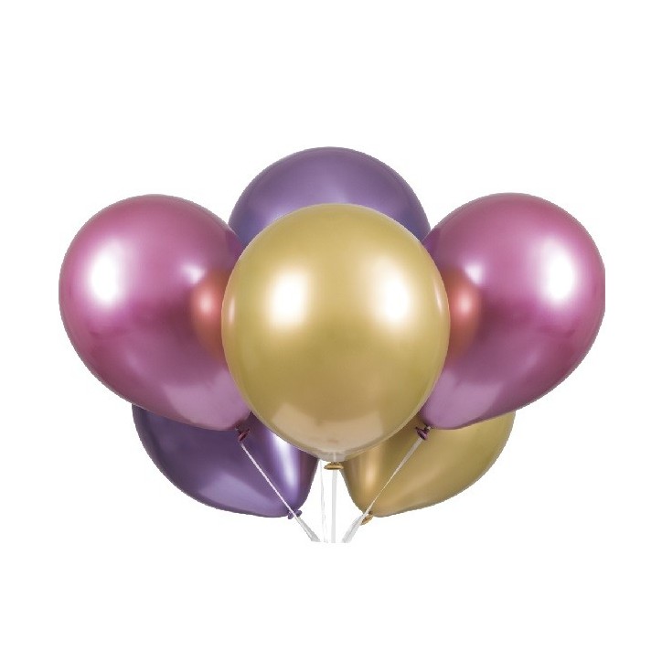 Balloons Platinum Purple Mix, 6 pcs