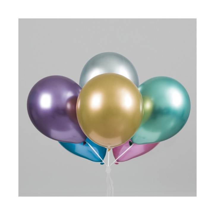 Balloons Platinum Rainbow Mix, 6 pcs