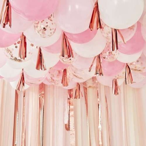 Ginger Ray Rose Gold Balloon Ceiling Set, 323 pcs